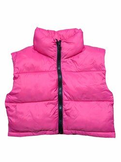 Růžová šusťáková vesta pro holky secondhand 