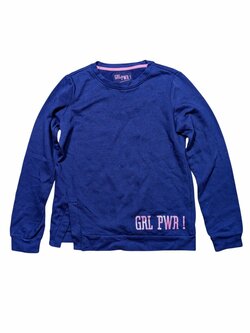 Slabá modrá mikina s nápisem pro holky secondhand Poco Piano Slabá modrá mikina s nápisem pro holky secondhand Poco Piano