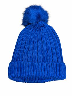 Modrá čepice s bambulí pro holky secondhand Faith Modrá čepice s bambulí pro holky secondhand Faith