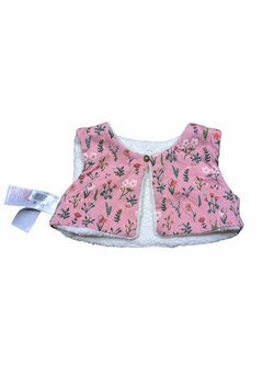 Růžový vesta teplá s obrázky pro holky secondhand Mantaray