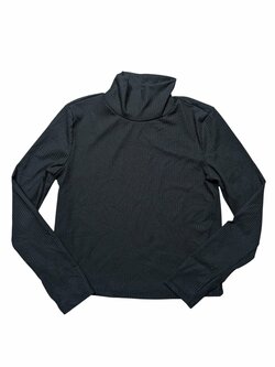 Černé elastické triko žebrované pro holky secondhand Shein