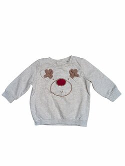 Světlá žíhaná mikina se sobem pro kluky secondhand Matalan Světlá žíhaná mikina se sobem pro kluky secondhand Matalan