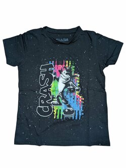 Černé triko s obrázkem pro kluky secondhand Crash Černé triko s obrázkem pro kluky secondhand Crash
