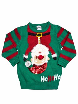 zelený svetr pro kluky s motivem Santy secondhand zelený svetr pro kluky s motivem Santy secondhand