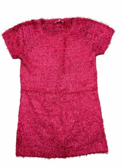 Červené teplé chlupaté šaty pro holky secondhand Miss Evie Červené teplé chlupaté šaty pro holky secondhand Miss Evie