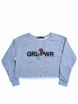 Šedá mikina s obrázkem pro holky secondhand New Look Šedá mikina s obrázkem pro holky secondhand New Look