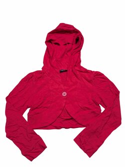 Červená crop mikina s kapucí pro holky secondhand George Červená crop mikina s kapucí pro holky secondhand George