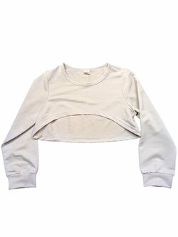 Světlé crop triko s dlouhým rukávem pro holky secondhand Světlé crop triko s dlouhým rukávem pro holky secondhand