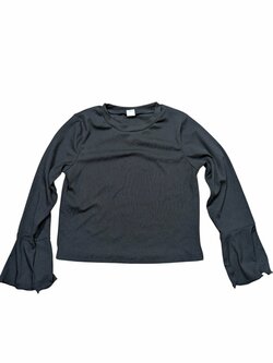 Černé žebrované triko elastické pro holky secondhand Černé žebrované triko elastické pro holky secondhand