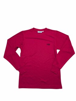 Červené triko pro holky s dlouhým rukávem secondhand Muddup Červené triko pro holky s dlouhým rukávem secondhand Muddup