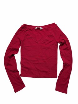 Červené triko žebrované pro holky secondhand H&M Červené triko žebrované pro holky secondhand H&M