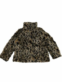 Vzorovaný chlupatý kabát pro holky secondhand H&M