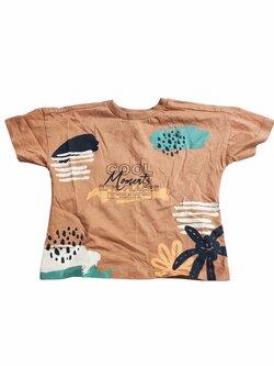 Hnědé triko s obrázky pro holky secondhand George