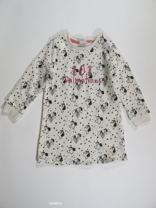 Slabší mikinové šaty s pejsky secondhand