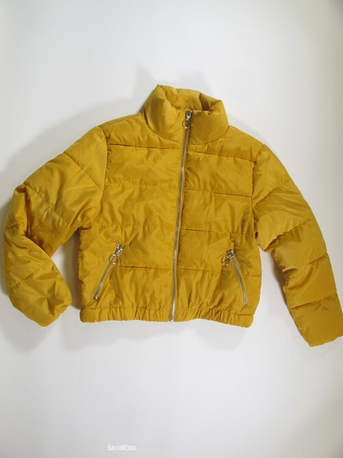 Zimní okrová bunda pro holky crop secondhand