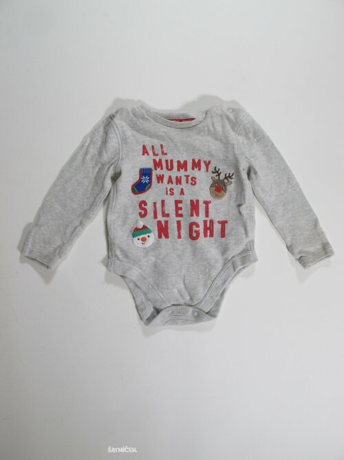 Body dl rukáv pro kluky  šedé  vánoční  secondhand