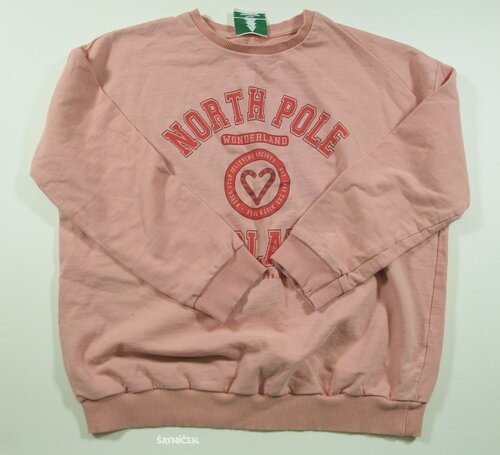 Růžová mikina s nápisy pro holky secondhnd