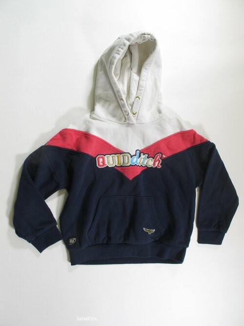 Mikina pro holky modro bílo růžová crop secondhand