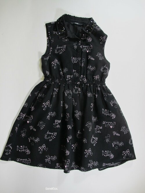Obrázkové šaty pro holky černo růžové secondhand