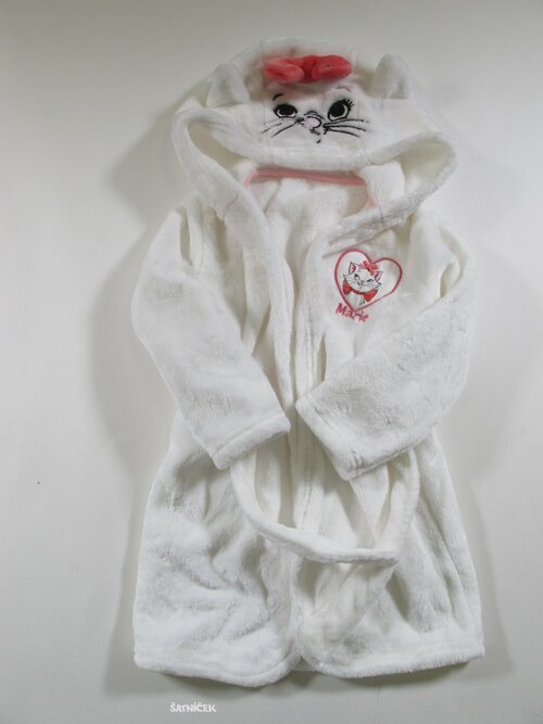 Bílý župan s kočičkou second hand