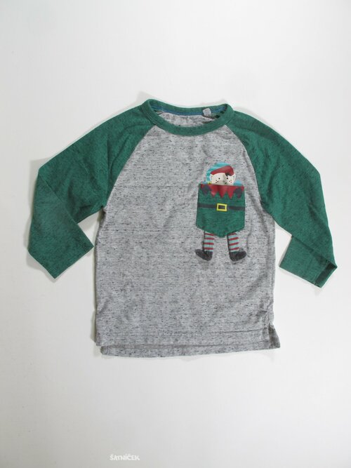 Triko dl.rukáv pro kluky šedo zelené secondhand