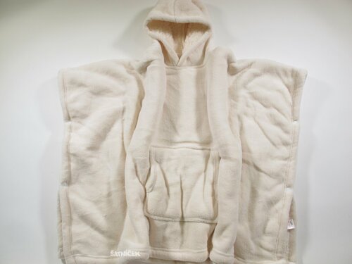 Fleesová mikina-pončo pro holky světlá