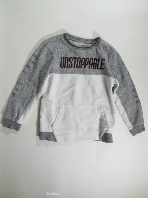 Mikina pro kluky bílo šedá secondhand