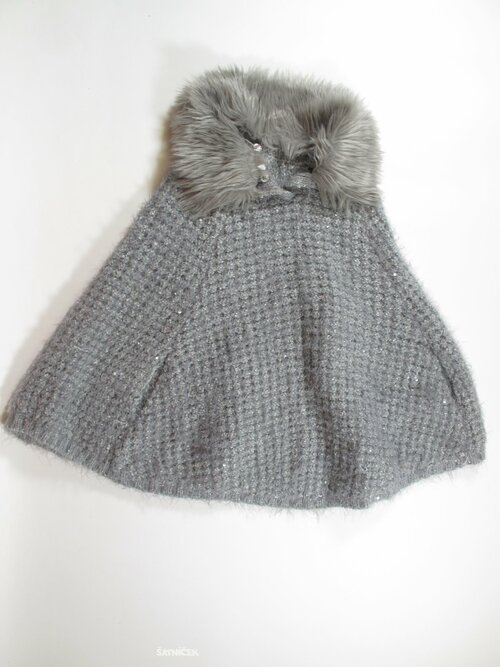 Svetýrkové pončo šedé pro holky secondhand