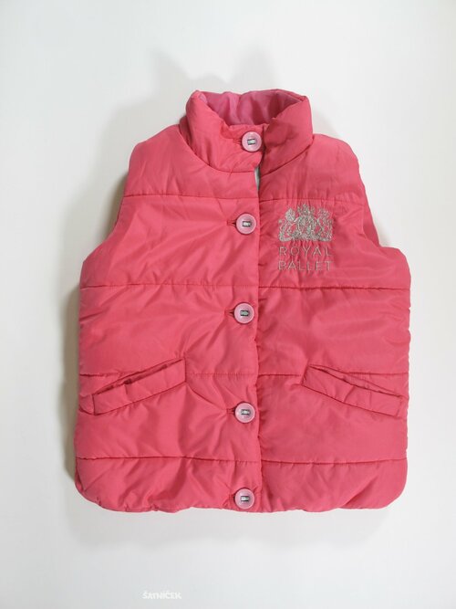 Chlupatá vesta pro holky růžová secondhand