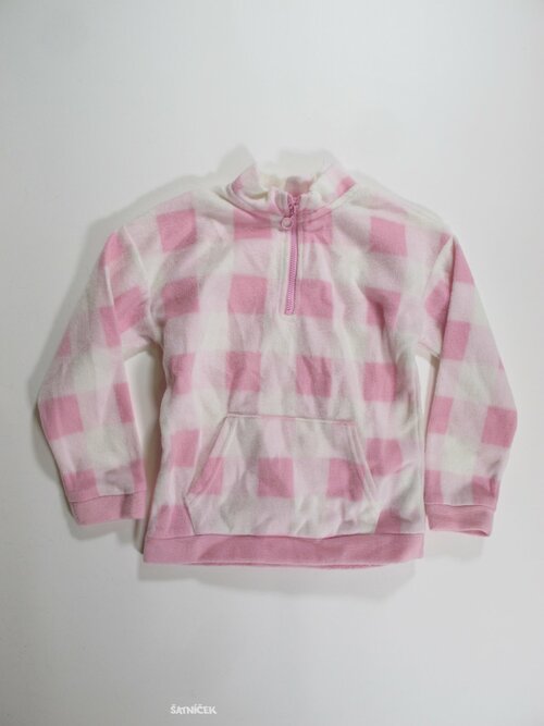 Fleesová mikina kostkovaná proholky secondhand