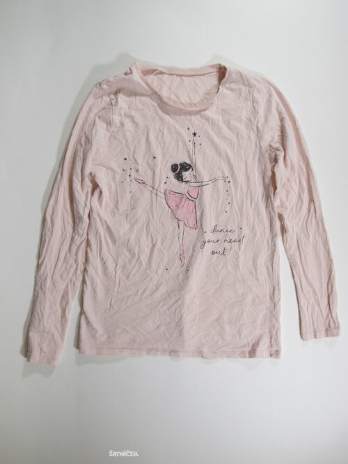 Triko dl.rukáv pro holky růžové pyžamové secondhand
