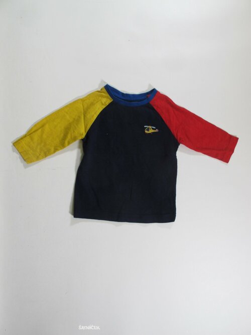 Triko dl.rukáv pro kluky červeno modro žluté secondhand