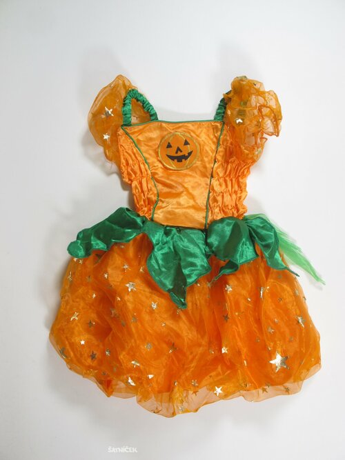 Šaty oranžové na hallowen secondhand