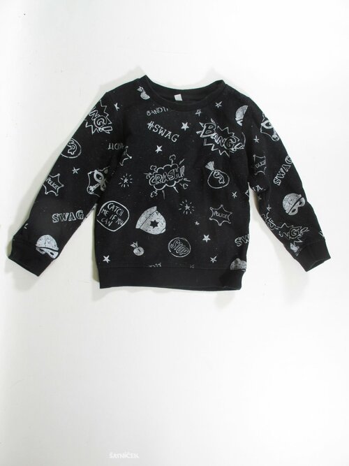 Mikina pro kluky černá s obrázky secondhand