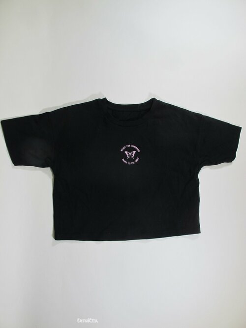 Triko černé pro holky, crop secondhand