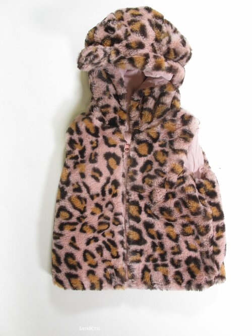 Vesta chlupatá pro holky se vzorem secondhand