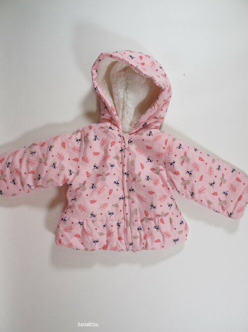 Zimní kytkovaná bunda pro holky secondhand