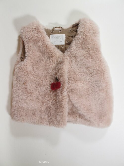 Vesta pro holky růžová chlupatá secondhand
