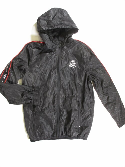 Šustáková bunda černá se vzorem secondhand