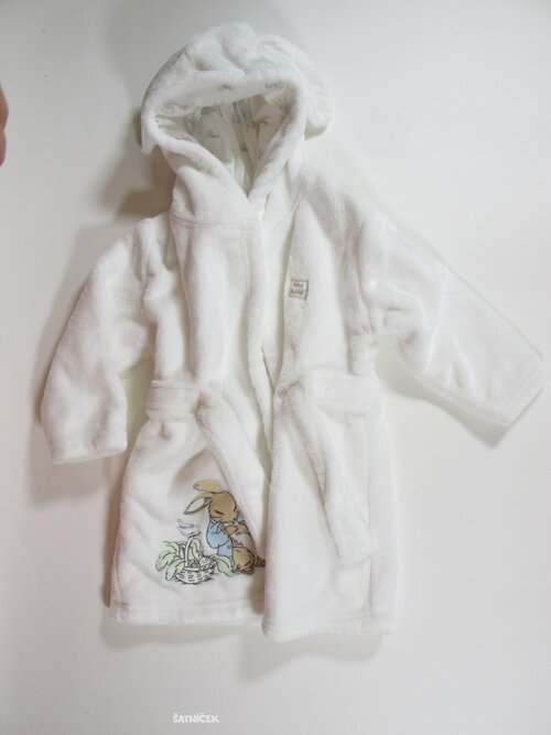 Bílý župan s králíčky secondhand