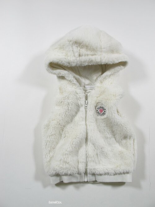 Chlupatá smetanová vesta second hand