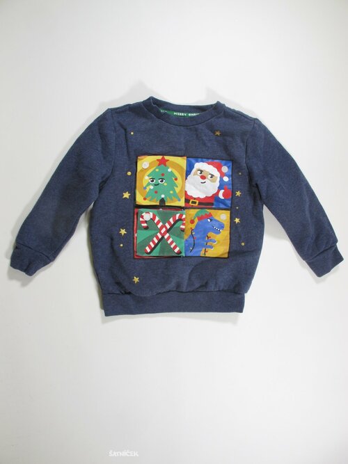 Mikina modrá vánoční pro kluky secondhand