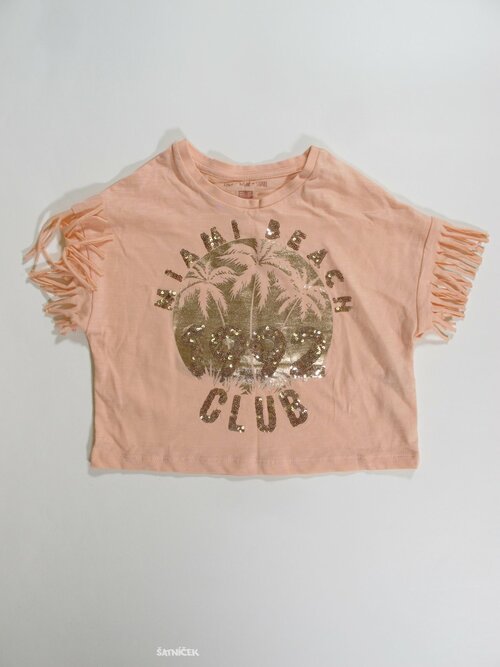 Triko pro holky růžové crop secondhand