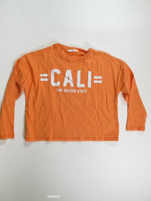 Triko dl rukáv pro holky oranžové crop secondhand
