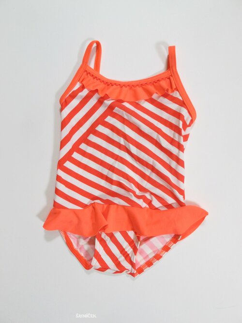 Pruhované plavky pro holky  bílo růžové outlet