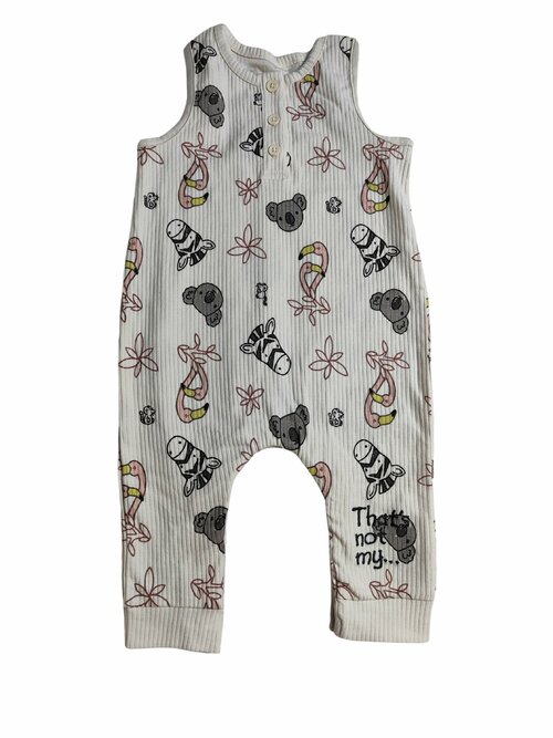 Overal bílý s obrázky pro holky secondhand