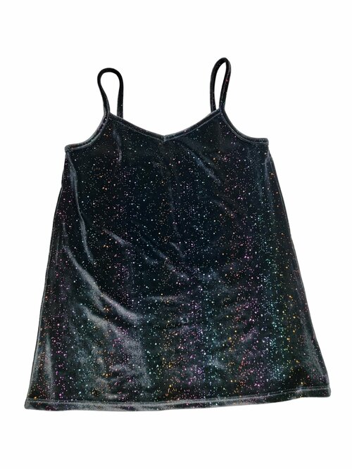 Semišové černé tílko se třpytkami pro holky secondhand