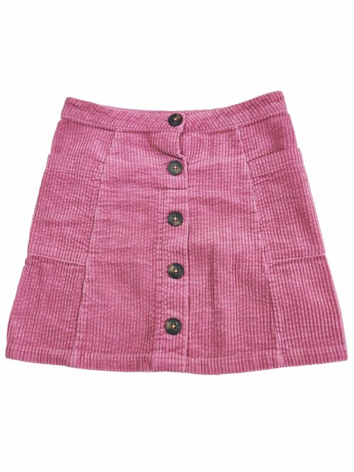 Manšestrová růžová sukně s knoflíky secondhand