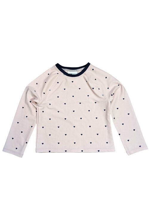 Triko na plavání s dlouhým rukávem růžové se srdíčky secondhand