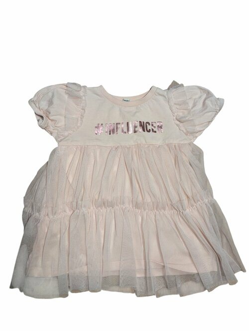 Růžové šaty s vrstvenou sukní secondhand